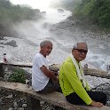 小屋前のテラスで一杯