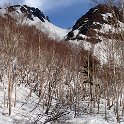 広場から焼岳北・南峰が見えた